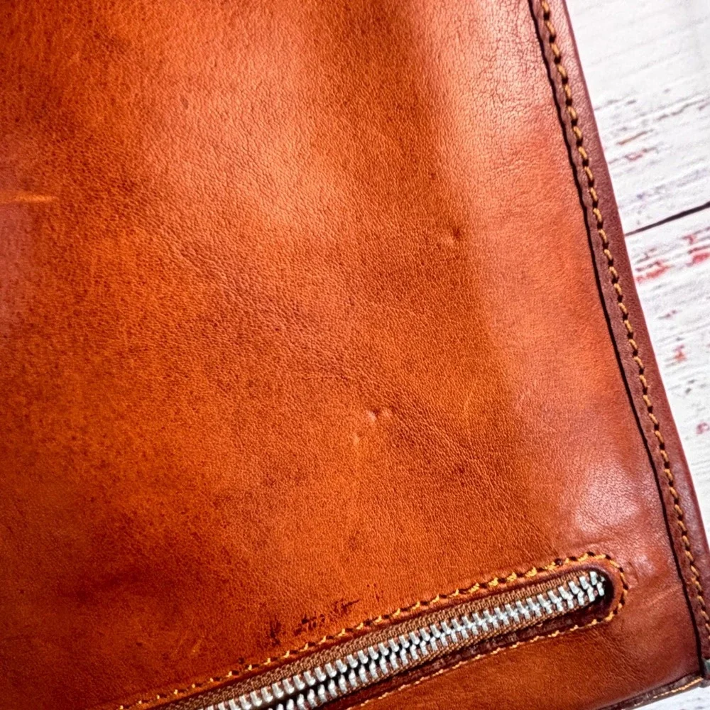 Italian Leather Briefcase Messenger Bag‎ Turnlock Medici Firenze Veg-Tanned